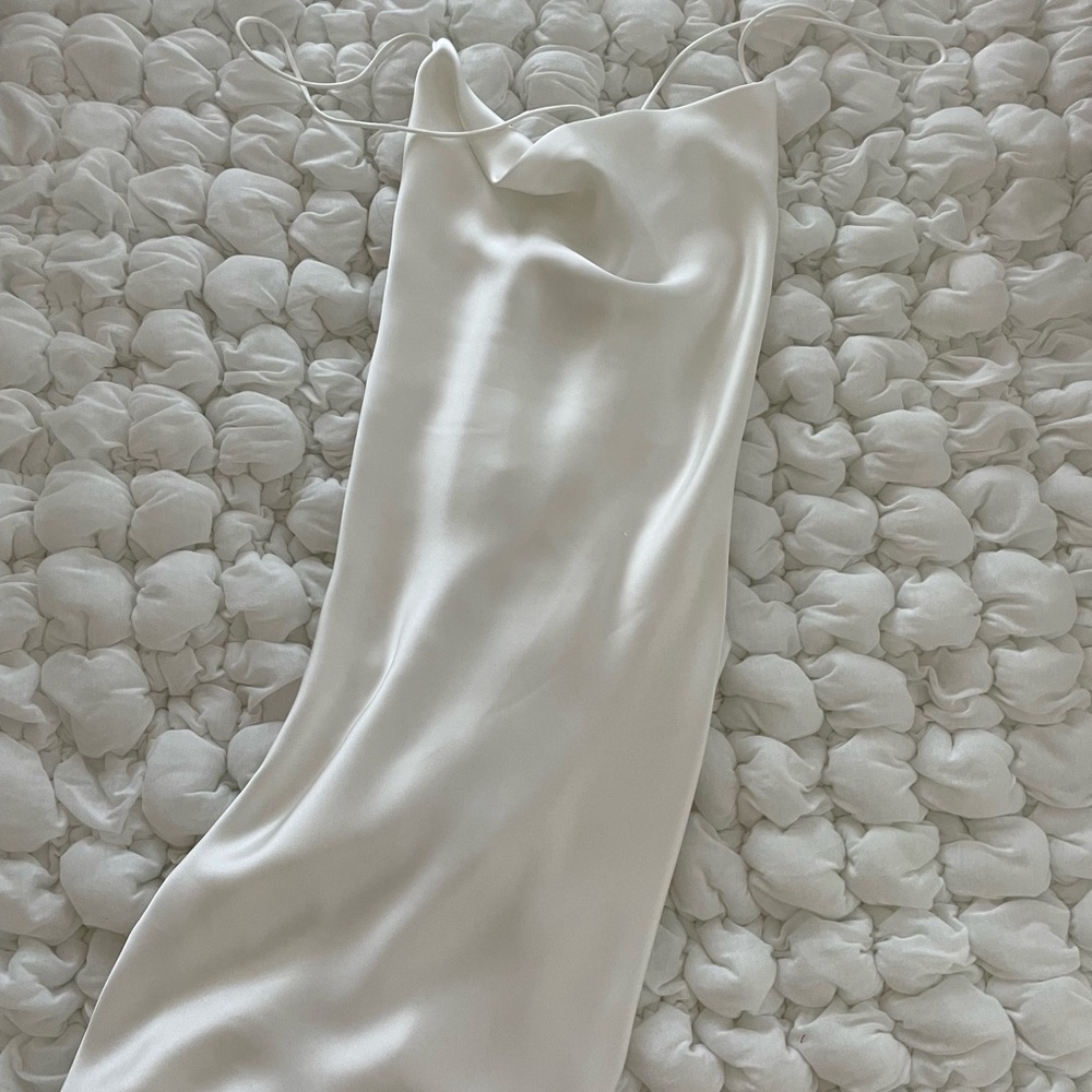 Zara silk cowlneck dress